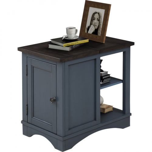 Americana Modern Chairside Table in Denim Blue Wood