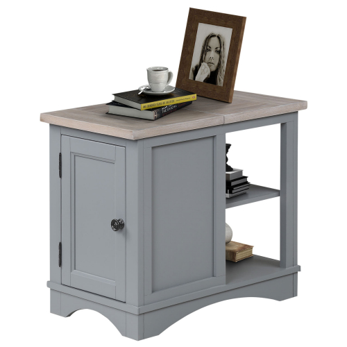 Americana Modern Chairside Table in Dove Grey Wood