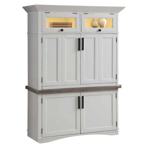 Americana Modern Workstation Cabinet in Cotton White Wood