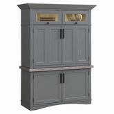 Americana Modern Workstation Cabinet in Dove Grey Wood