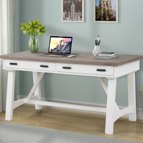 Americana Modern 60" Writing Desk in Cotton White Wood