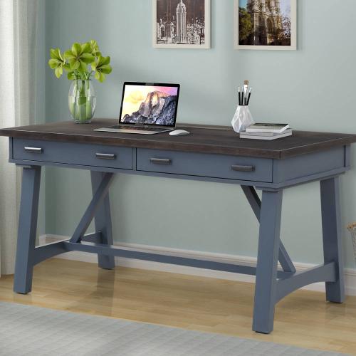 Americana Modern 60" Writing Desk in Denim Blue Wood