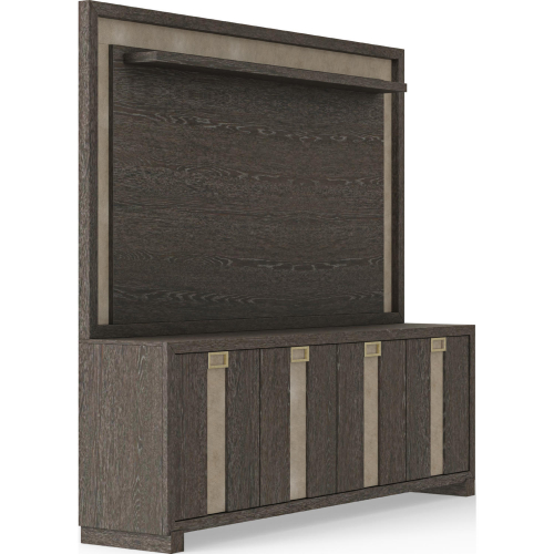 Ascent 90" 3 Piece Entertainment Center in Dark Chocolate Brown Wood