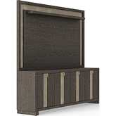 Ascent 90" 3 Piece Entertainment Center in Dark Chocolate Brown Wood