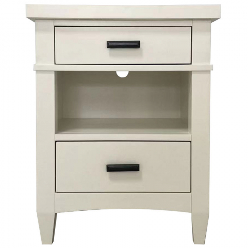 Americana Modern 2 Drawer Nightstand in Cotton White Wood