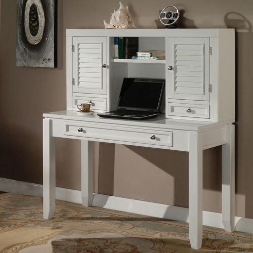 Boca 47" Writing Desk w/ Hutch in Cottage White Wood