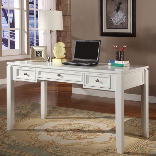 Boca 57" Writing Desk in Cottage White Wood