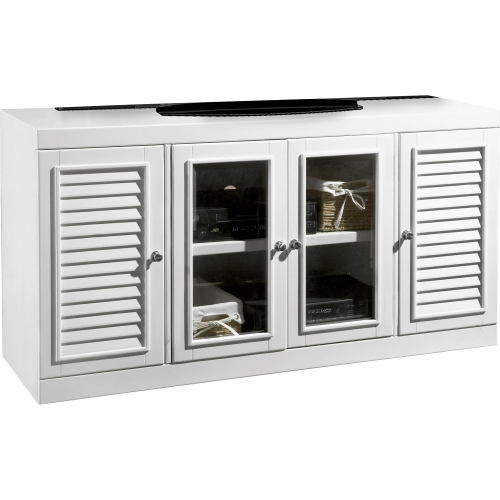 Boca 56" TV Stand Console in Cottage White Wood