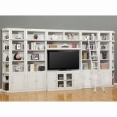 Boca Library Entertainment Wall with Ladder - 8 Piece in Cottage White