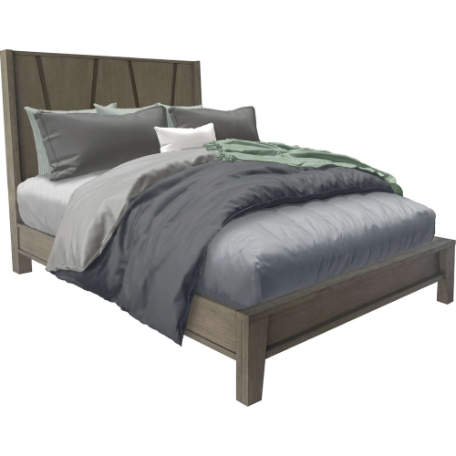 Pure Modern Queen Panel Bed in Moonstone Grey Wood