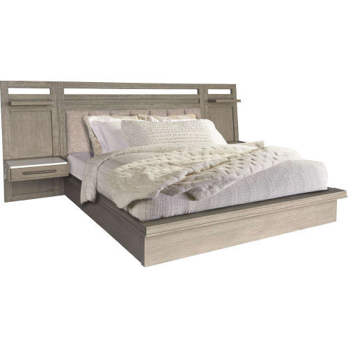 Pure Modern Queen Platform Wall Bed in Moonstone Grey Wood