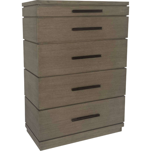 Pure Modern 5 Drawer Chest in Moonstone Grey Wood