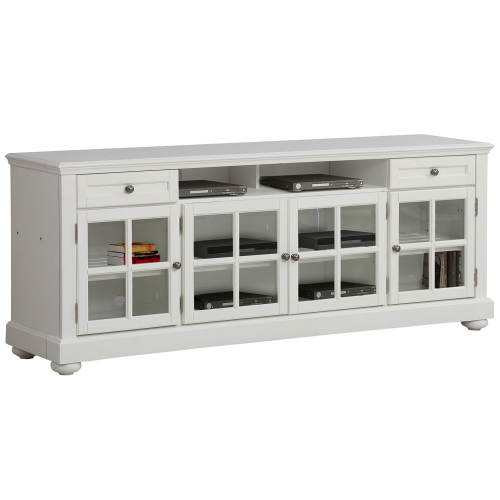 Cape Cod 76" TV Stand Console in Vintage White Wood