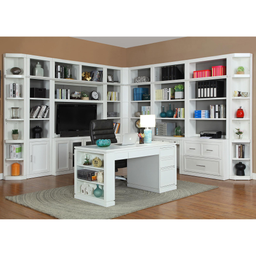 Catalina 12 Piece Office Entertainment Suite in Cottage White Wood