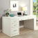 Catalina 60" Writing Desk with Power & USB in Cottage White Wood
