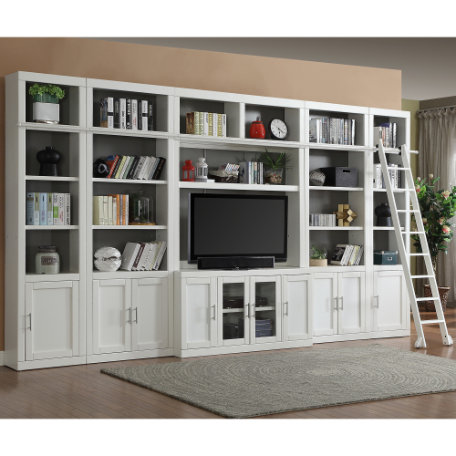 Catalina 7 Piece Entertainment Wall in Cottage White Wood