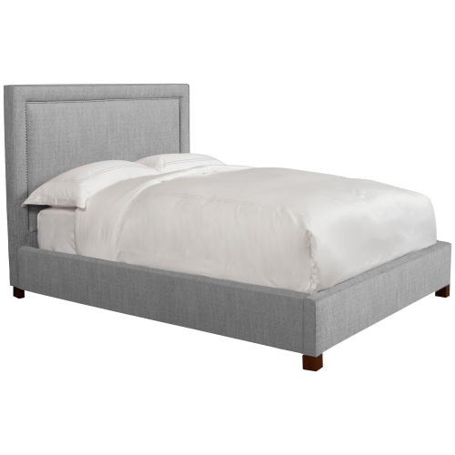 Cody Queen Bed Mineral Grey Fabric w/ Nailhead Trim