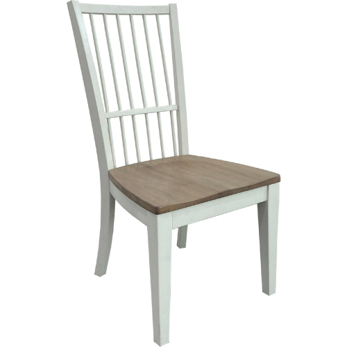 Americana Modern Spindle Dining Chair in Weathered & Cotton Wood (Set of 2)