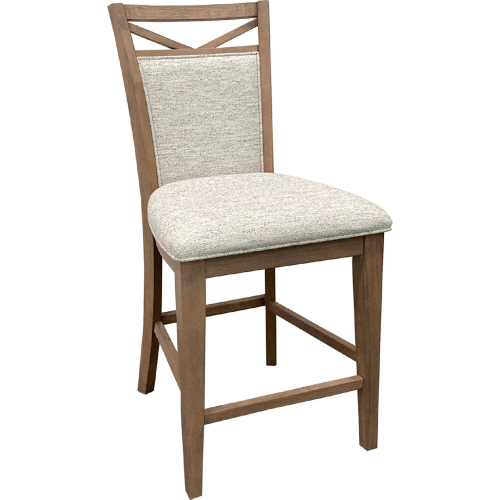 Americana Modern Counter Chair in Weathered Wood & Fabric (Set of 2)