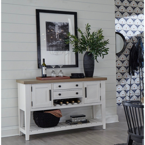 Americana Modern Sideboard in Cotton & Weathered Wood