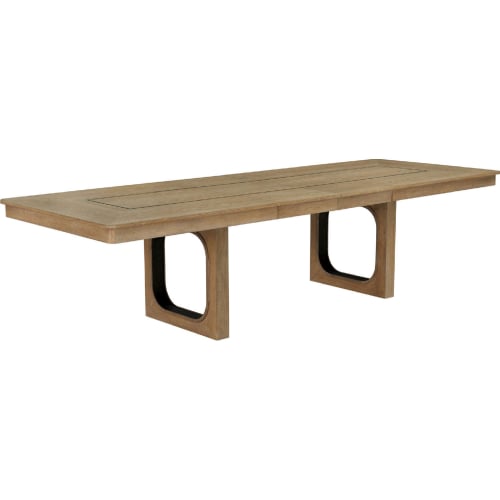 Escape 84" Extendable Dining Table in Glazed Natural Oak & Metal