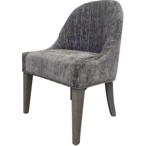 Pure Modern Armless Dining Chair in Taupe Wood & Grey Ash Fabric