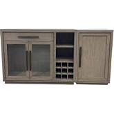 Pure Modern Server w/ Expandable Bar Cabinet in Moonstone Taupe Wood