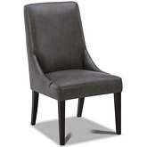 Sierra Dining Chair in Copley Slate Grey Leatherette & Wood (Set of 2)