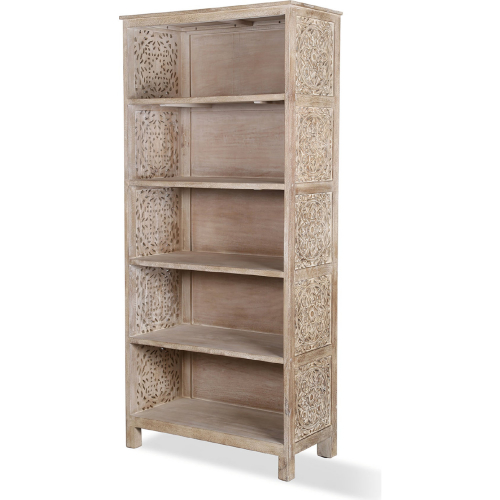 Crossings Eden Bookcase in Washed Mango Wood