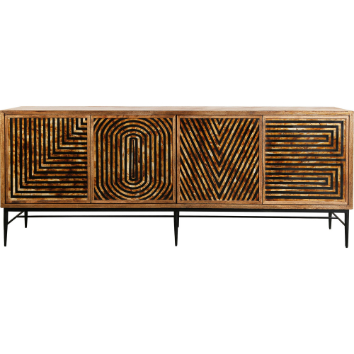 Love 80" TV Stand Console in Warm Amber Finish Wood