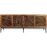 Love 80" TV Stand Console in Warm Amber Finish Wood