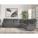 Alpine 6 Piece Power Zero Gravity Sectional Sofa in Airy Midnight Grey Fabric