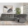 Alpine 6 Piece Power Zero Gravity Sectional Sofa in Airy Midnight Grey Fabric