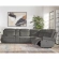 Alpine 6 Piece Power Zero Gravity Sectional Sofa in Airy Midnight Grey Fabric