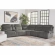 Alpine 6 Piece Power Zero Gravity Sectional Sofa in Airy Midnight Grey Fabric