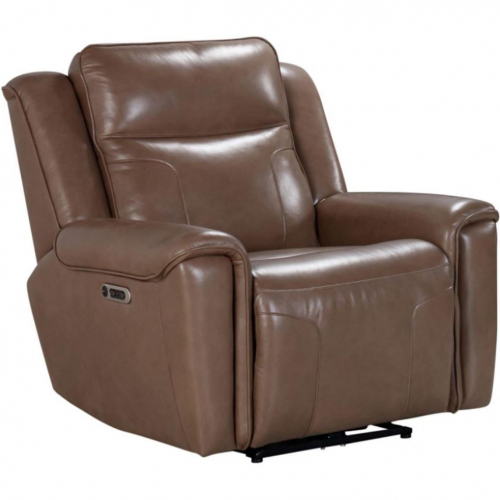 Atlantis Power Zero Gravity Recliner in Smooth Latte Brown Leather