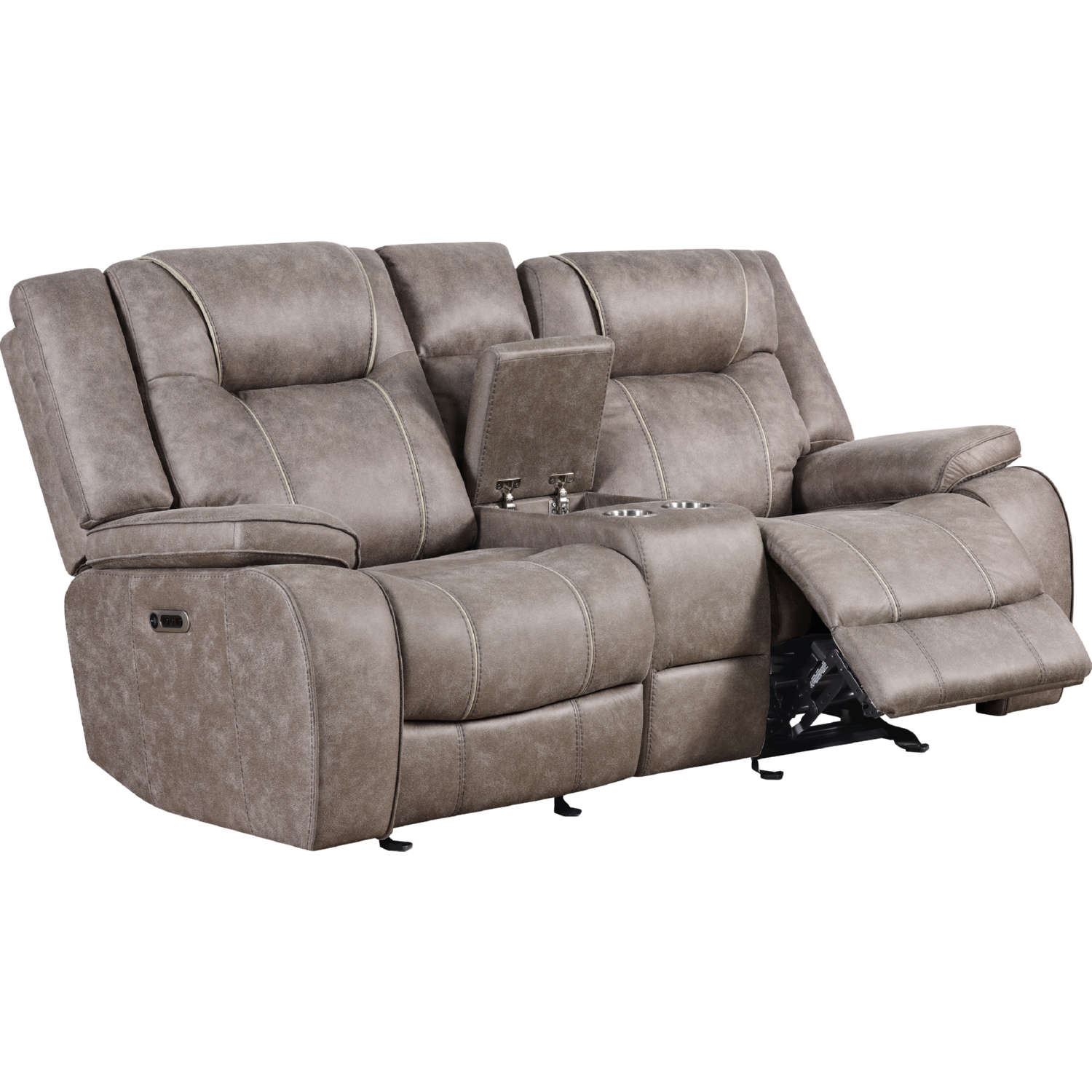 Parker House MBLA#822C-DTAU Blake Manual Reclining Console Loveseat in ...