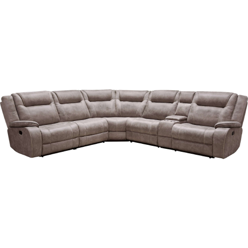 Blake 6 Piece Reclining Sectional w/ Console in Desert Taupe Microfiber Fabric