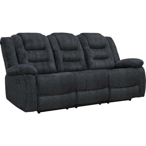 Bolton Manual Dual Reclining Sofa in Misty Storm Grey Fabric