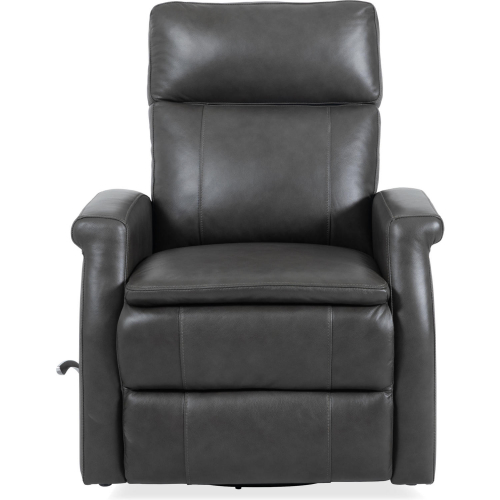 Bristol Manual Swivel Glider Recliner in Raven Green Top Grain Leather