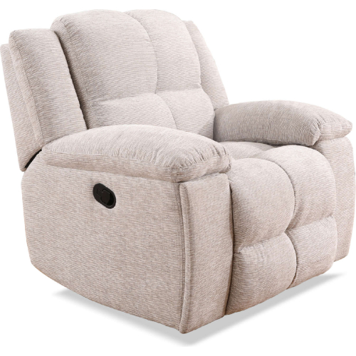 Buster Manual Recliner in Buff Velvet Fabric