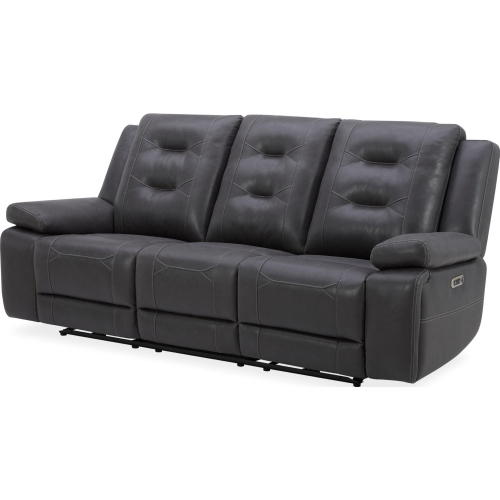 Caldwell Power Reclining Sofa in Charcoal Grey Fabric