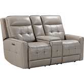 Canterbury Power Zero Gravity Console Loveseat in Pewter Light Grey