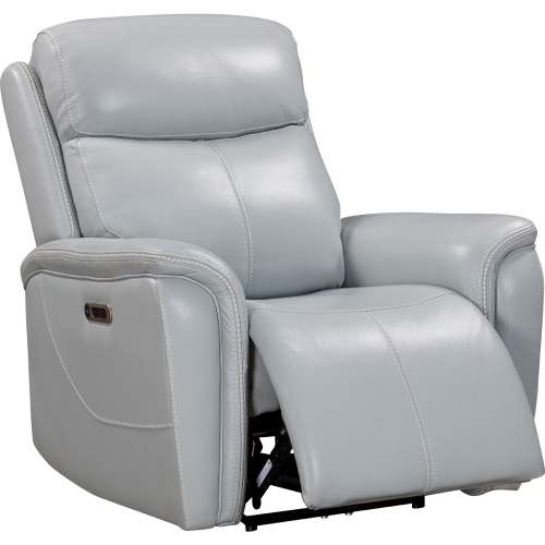 Cascade Power Recliner in Seamist Pale Blue Grey Leather