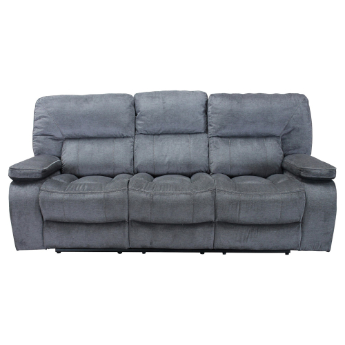 Chapman Manual Triple Reclining Sofa in Polo Blue Fabric