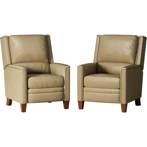 Connor Manual Recliner in Luxe Latte Brown Top Grain Leather (Set of 2)