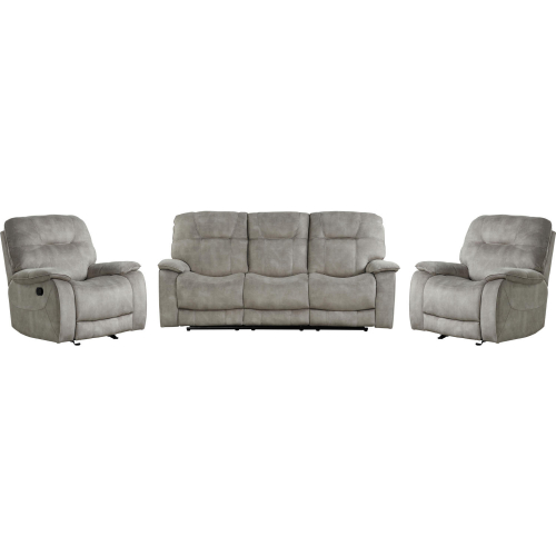 Cooper 3 Piece Manual Reclining Sofa Set in Shadow Natural Beige Fabric