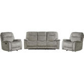 Cooper 3 Piece Manual Reclining Sofa Set in Shadow Natural Beige Fabric