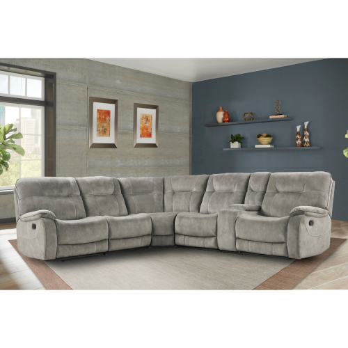 Cooper 6 Piece Modular Manual Reclining Sectional Sofa in Natural Fabric