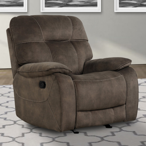 Cooper Manual Glider Recliner in Shadow Brown Fabric